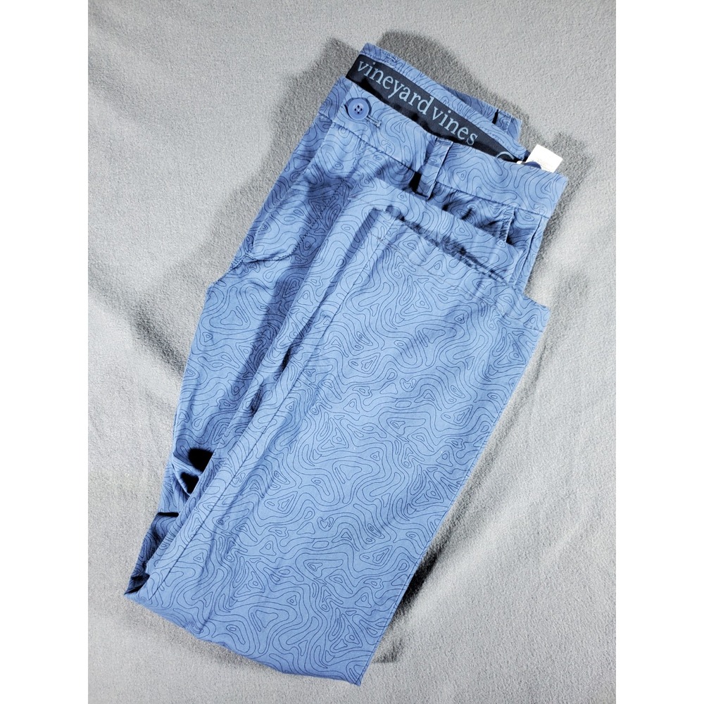 Vineyard Vines On The Go Pants Men's 30x32 (27) Blue Stretch All Over Print